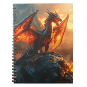 Fierce Red Fiery Angry Dragon Notitieboek