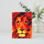 Fierce Red Lion Briefkaart (Staand voorkant)