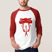 Fierce Red Serpent Face 3/4 Sleeve Raglan T-shirt (Voorkant)