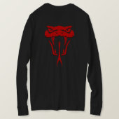 Fierce Red Snake Face Long Sleeve T-shirt (Design achterkant)