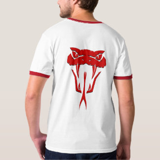 Fierce Red Snake Face Ringer T-shirt