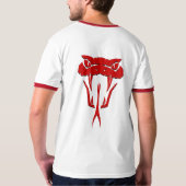 Fierce Red Snake Face Ringer T-shirt (Achterkant volledig)