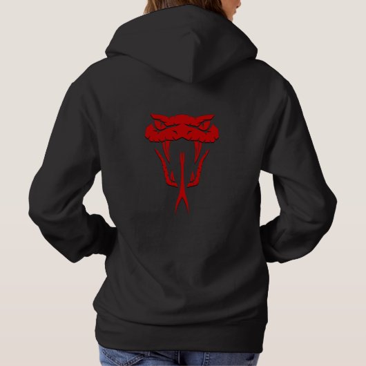 Fierce Red Snake Face Unisex Hoodie (Achterkant)