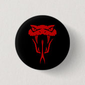 Fierce Red Snake Face - Zwart Ronde Button 3,2 Cm (Voorkant)
