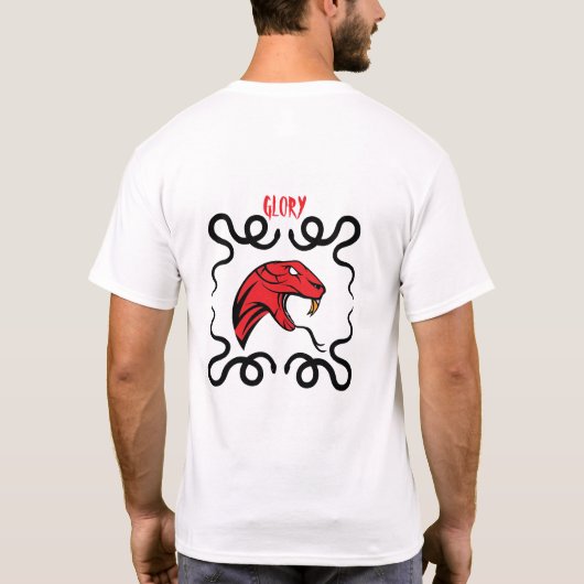 Fierce Red Snake Glory Design T-shirt (Achterkant)