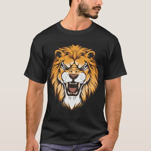 Fierce Roaring Lion Graphic T-Shirt (Voorkant)