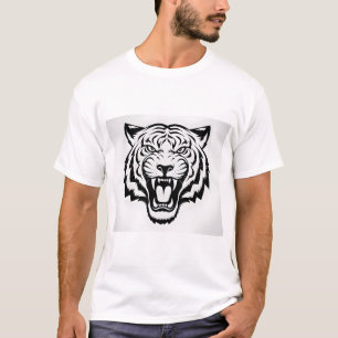 Fierce Roaring Tiger Face T-Shirt Design - Bold TR