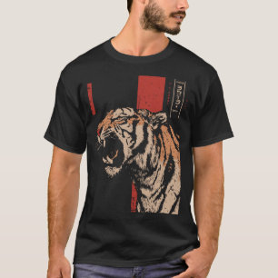 Fierce Roaring Tiger Oerwoud Predator kunst T-shirt