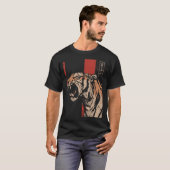 Fierce Roaring Tiger Oerwoud Predator  kunst T-shirt (Voorkant volledig)