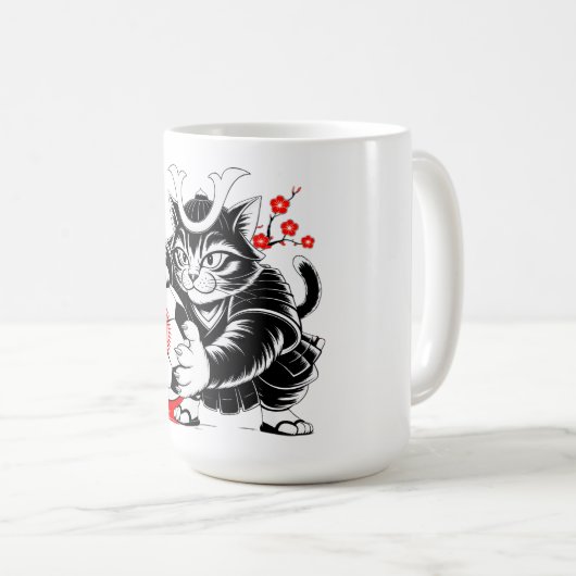 Fierce Samurai Cat Mug - For Soccer Warriors Koffiemok (Voorkant rechts)