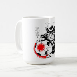 Fierce Samurai Cat Mug - For Soccer Warriors Koffiemok