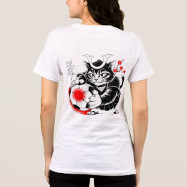 Fierce Samurai Cat Soccer Japanese Warrior Sports Tri-Blend Shirt
