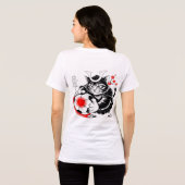 Fierce Samurai Cat Soccer Japanese Warrior Sports Tri-Blend Shirt (Achterkant volledig)