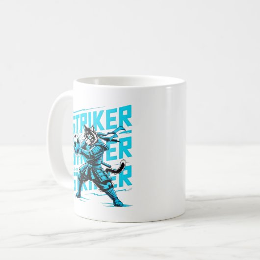 Fierce Samurai Cat Striker Mug Koffiemok (Voorkant links)