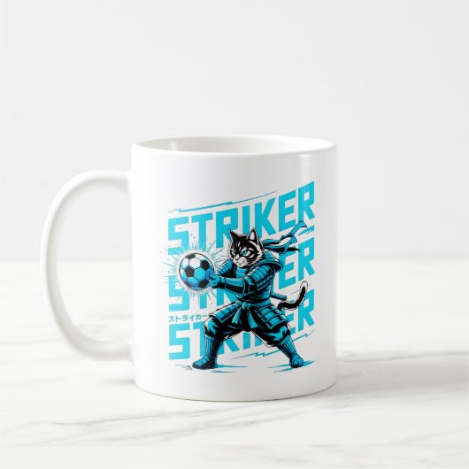 Fierce Samurai Cat Striker Mug Koffiemok (Links)