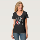Fierce Samurai Kat Voetbal T-shirt voor Vrouwen (Voorkant volledig)
