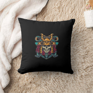 Fierce Samurai Skull  Tattoo Art Kussen