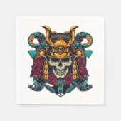 Fierce Samurai Skull  Tattoo Art Servet (Voorkant)