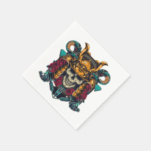 Fierce Samurai Skull  Tattoo Art Servet