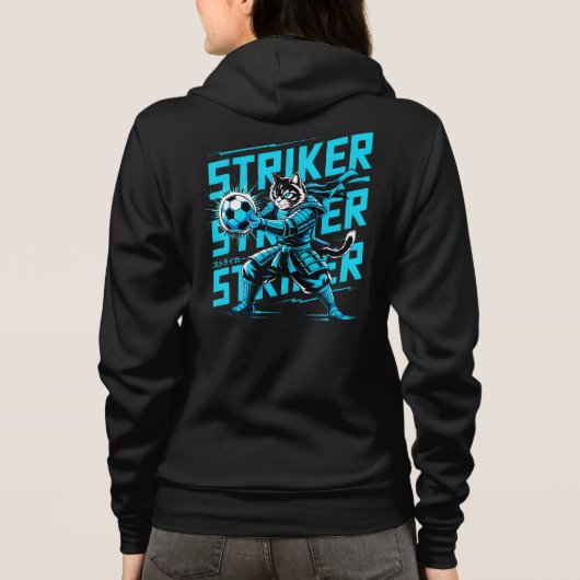 Fierce Samurai Striker Cat Hoodie for Women (Achterkant)