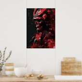 Fierce Samurai Warrior - donkerrode huid Poster (Keuken)