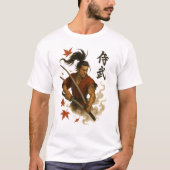 Fierce Samurai Warrior - Dual Katana Ink Art Desig T-shirt (Voorkant)
