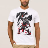 Fierce Samurai Warrior Ink Art T-shirt (Voorkant)