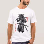 Fierce Samurai Warrior – Japanse Bushido kunst T-shirt (Voorkant)