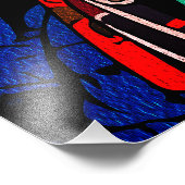 Fierce Samurai Warrior - Kleurrijke Japanse Bushid Foto Afdruk (Hoek)