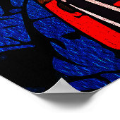 Fierce Samurai Warrior - Kleurrijke Japanse Bushid Poster (Hoek)