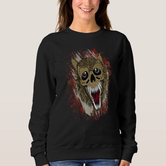 Fierce Scary Grunge Wolf Weerwolf Gothic Trui (Voorkant)