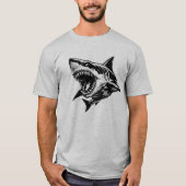Fierce Shark Great White Shark Vector Art  T-shirt (Voorkant)