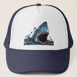 FIERCE SHARK MET OPEN MOUTH TRUCKER PET