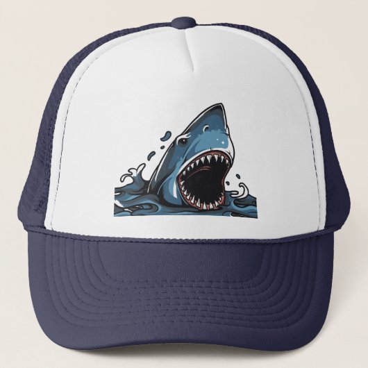 FIERCE SHARK MET OPEN MOUTH TRUCKER PET (Voorkant)