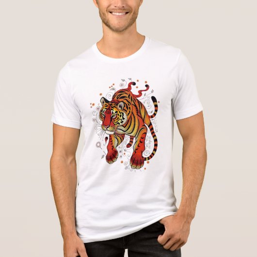 Fierce Spirit Tiger Tri-Blend Shirt (Voorkant)