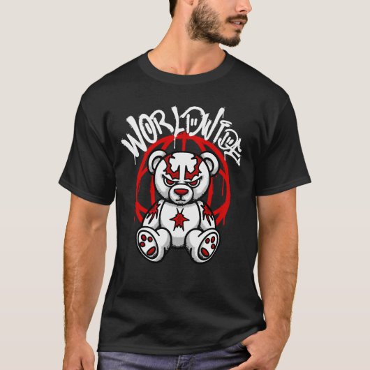Fierce Teddy Bear streetwear T-shirt (Voorkant)