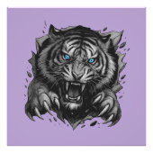 Fierce Tiger Breakthrough: Bold & Wild Foto Afdruk (Voorkant)