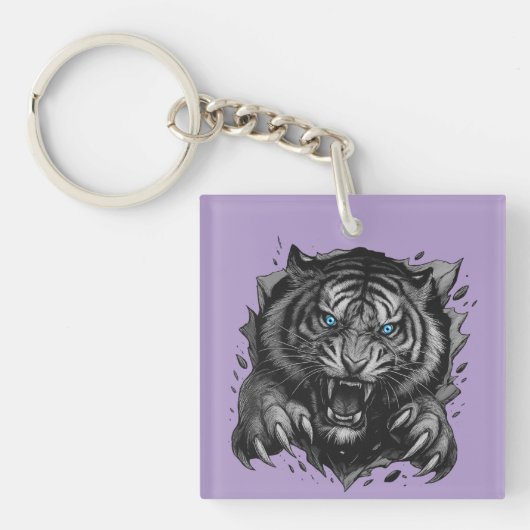 Fierce Tiger Breakthrough: Bold & Wild Sleutelhanger (voorkant)