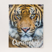Fierce Tiger Face Personalized Name Legpuzzel (Verticaal)
