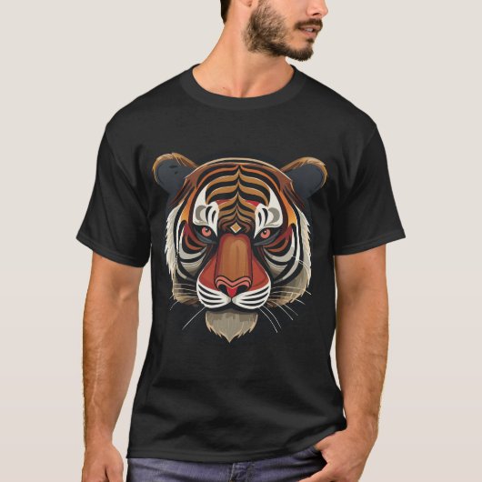 Fierce Tiger Face T-shirt (Voorkant)