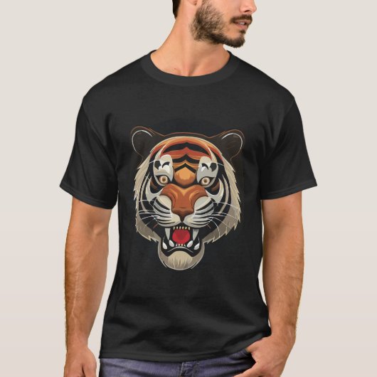 Fierce Tiger Face T-shirt (Voorkant)