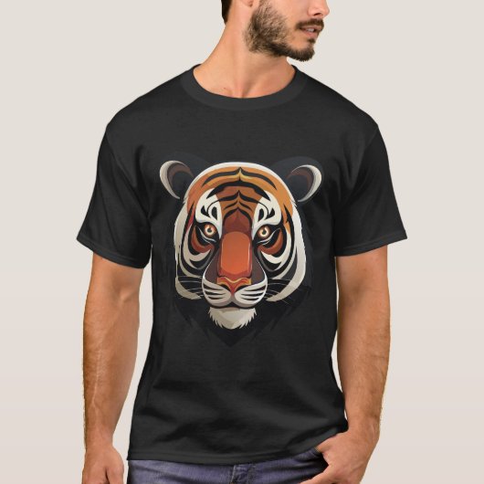 Fierce Tiger Face T-shirt (Voorkant)