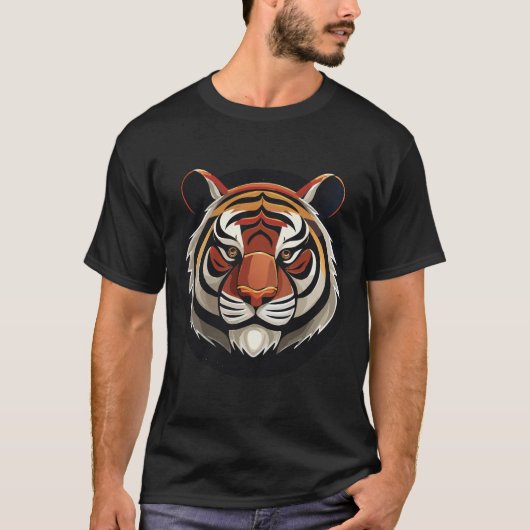 Fierce Tiger Face T-shirt (Voorkant)