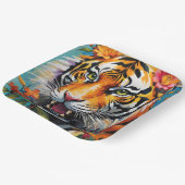 Fierce Tiger Floral Papieren Bordje (Gebogen)