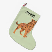 Fierce Tiger gepersonaliseerd Grote Kerstsok (Voorkant (Hangend))
