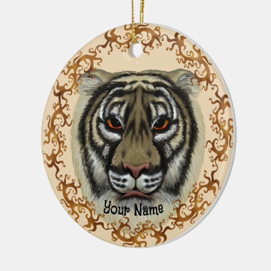 Fierce Tiger Keramisch Ornament (Links)