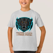 Fierce Tiger Man Gaming Mascot Kids' T-shirt (Voorkant)