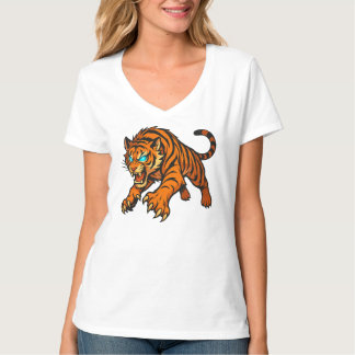 Fierce Tiger met gloeiende ogen Graphic T-shirt