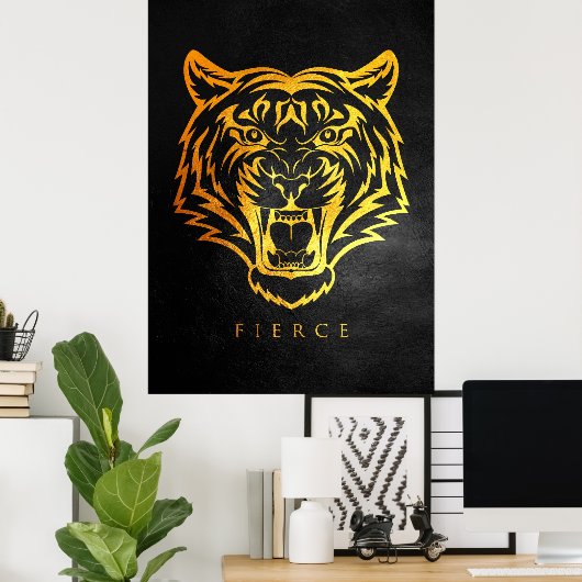 Fierce Tiger Poster (Thuiskantoor)