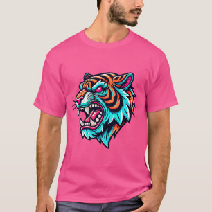 Fierce Tiger Roar Bold & Agressieve Cartoon Tiger T-shirt